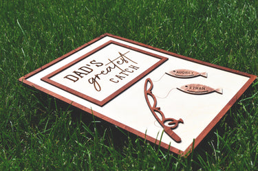 Dad's Greatest Catch Personalized Plaque Sign